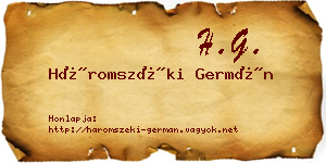 Háromszéki Germán névjegykártya